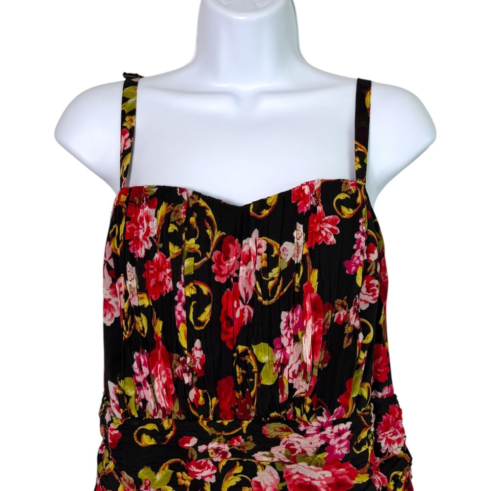 Floral Midi Dress with Sweetheart Neckline - Picture 3 of 7